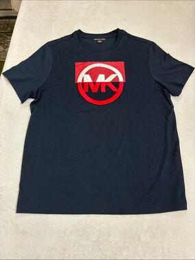 Michael Kors Men’s T-Shirt Navy with Big Logo